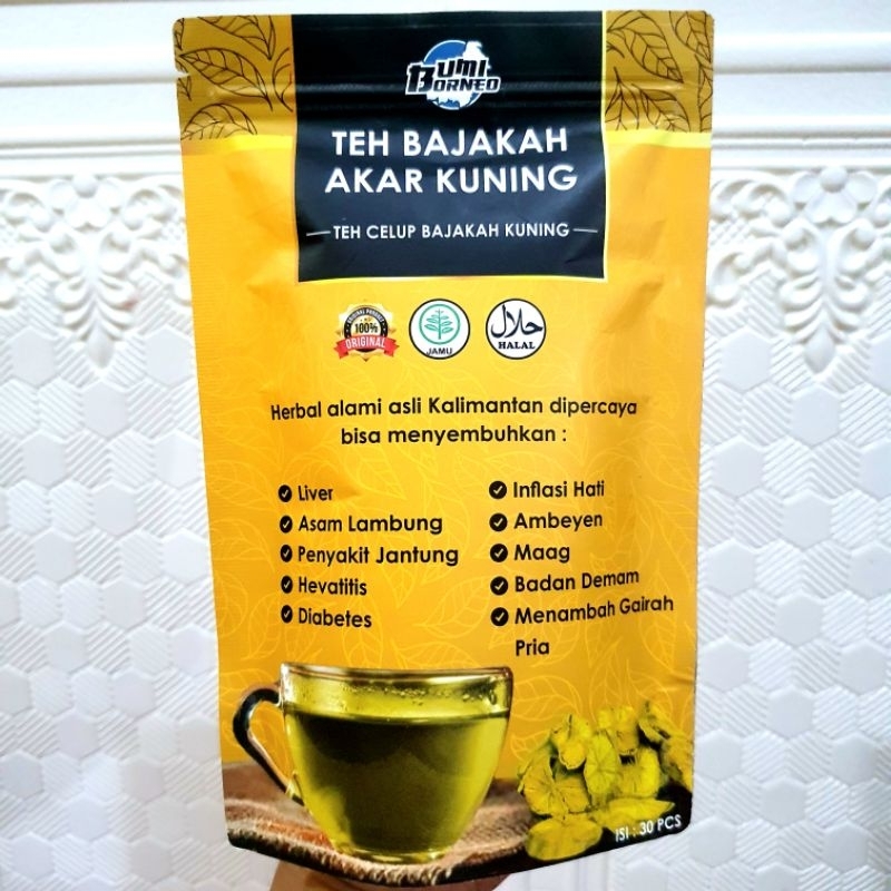 

Teh Herbal Bajakah Akar Kuning Isi 30pcs Asli Kalimantan