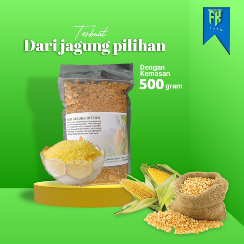 

Nasi Jagung / nasi Ampok / nasi jagung / nasi tiwul / Sego jagung / beras jagung murni Kemasan Higienis Ampok jagung 500gram