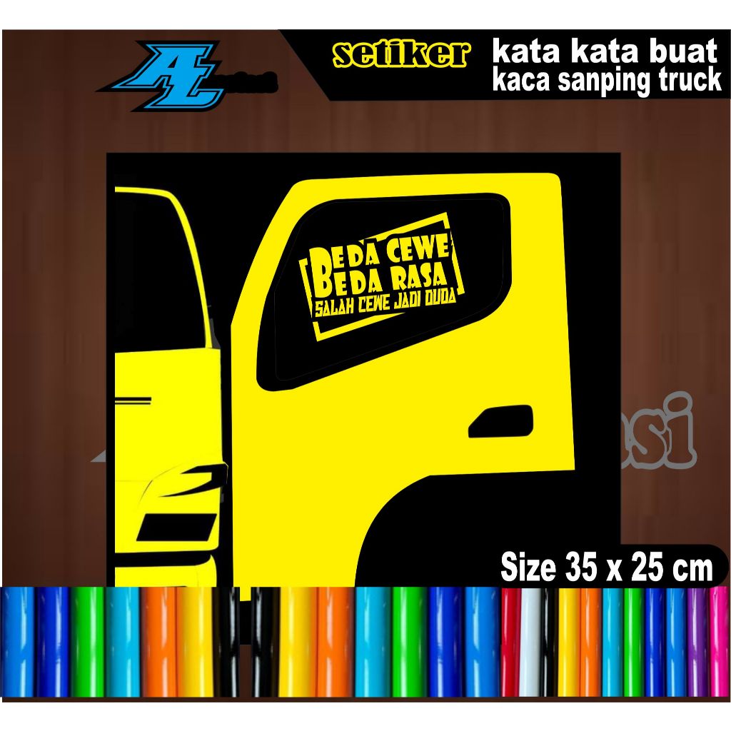 

CUTTING SETICKER KATA KATA BAUAT KACA SAMPING TRUCK DENGAN UKURAN 35X25 CM