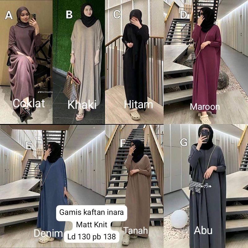 gamis kaftan inara/ gamis kaftan inara terbaru/ gamis inara terbaru