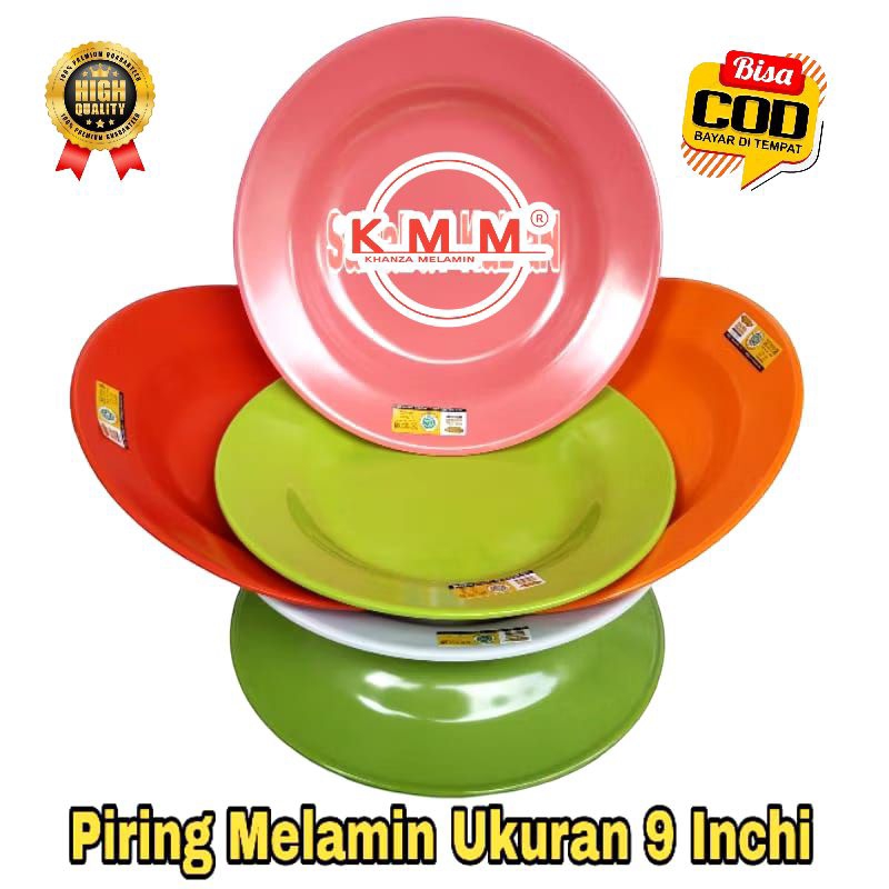 1 Pcs Piring Melamin 9 Inch - Melamin Golden Dragon P0109