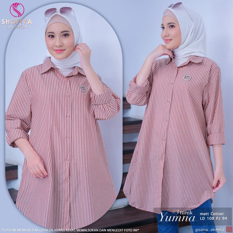 Yumna tunik shofiya hijab kemeja wanita kekinian baju atasan wanita