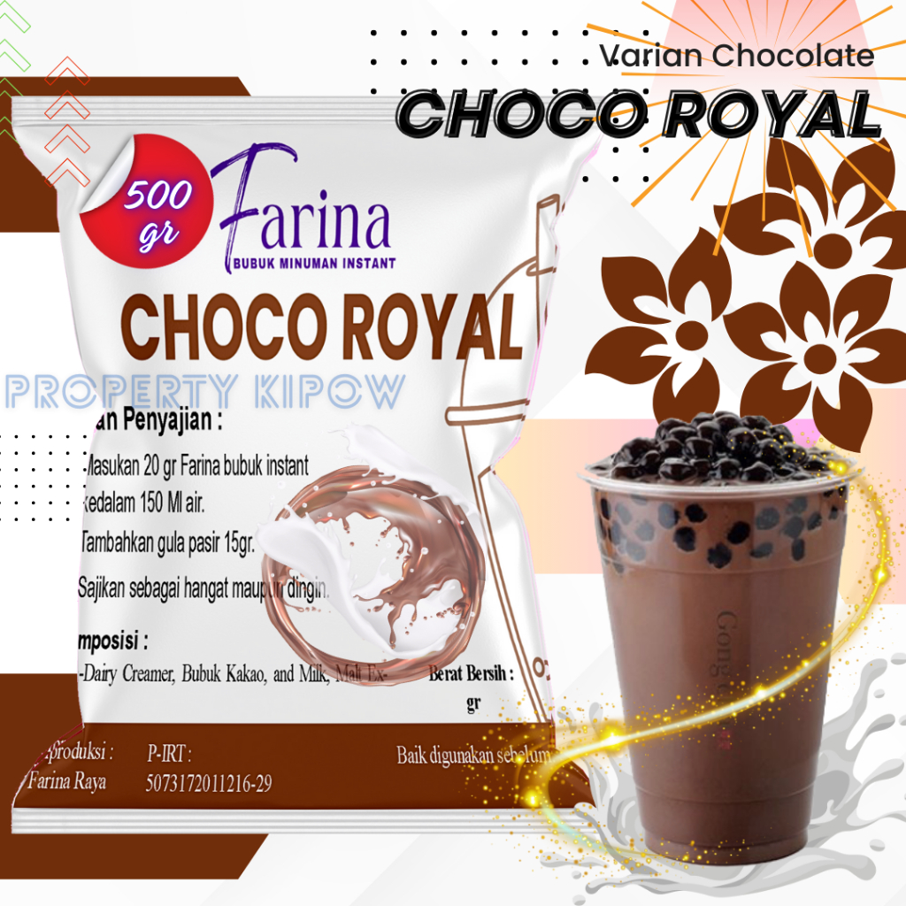 

FARINA Bubuk Minuman Choco Royal - Bubuk Minuman Choco Royal 500gr Plain