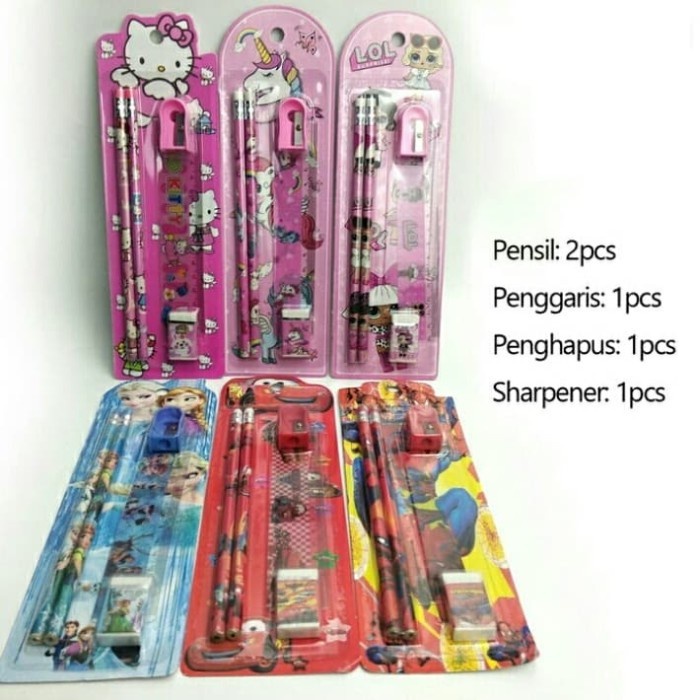 

ALAT TULIS SEKOLAH KARAKTER LUCU 5IN1 STATIONERY MINI