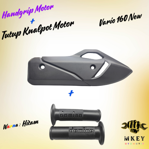 Tutup Pelindung Tameng Knalpot Vario 160 New Plus Handgrip Domino Polos Original Standar