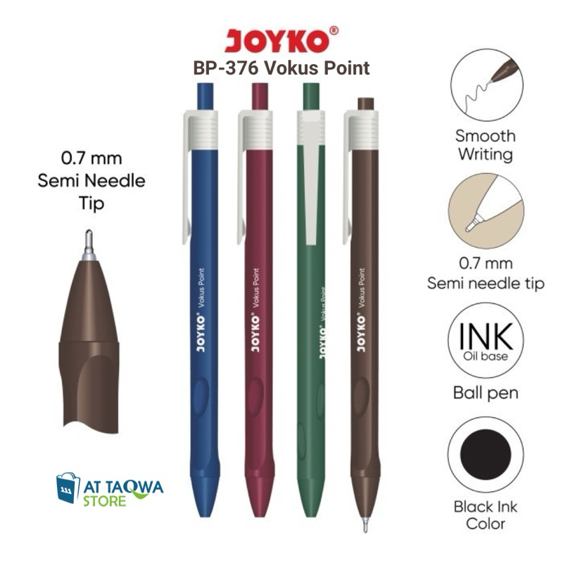 

[1 PCS] Pulpen JOYKO BP-376 Vokus Point 0.7 mm - Ball Pen Pena Bolpoin Retracable