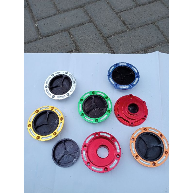 TUTUP TANGKI KAWASAKI NINJA 250F1/NINJA 250 KARBU FUEL CAP FULL ALMUNIUMODEL DERAT