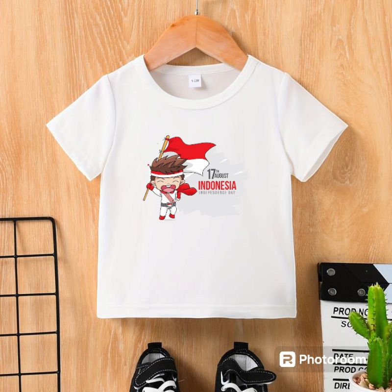 kaos anak 17 agustus usia 2-10 tahun cowok cewek baju anak 17 agustus