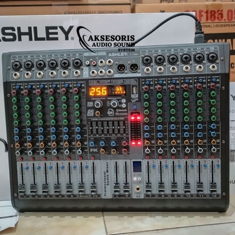 Mixer ASHLEY Edition 12 Efek Digital Reverb 256Dsp USB Bluetooth Player Kualitas bagus Original Prod