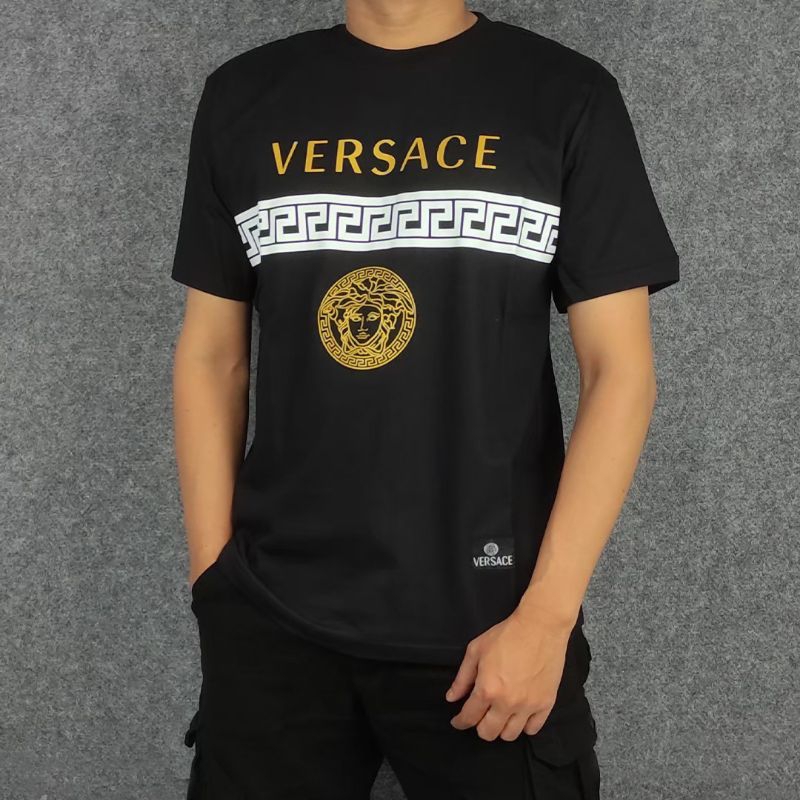 Ootd Pria Wanita Keren Kekinian Versace Lengan Pendek Kaos Pria Wanita Terlaris Kekinian