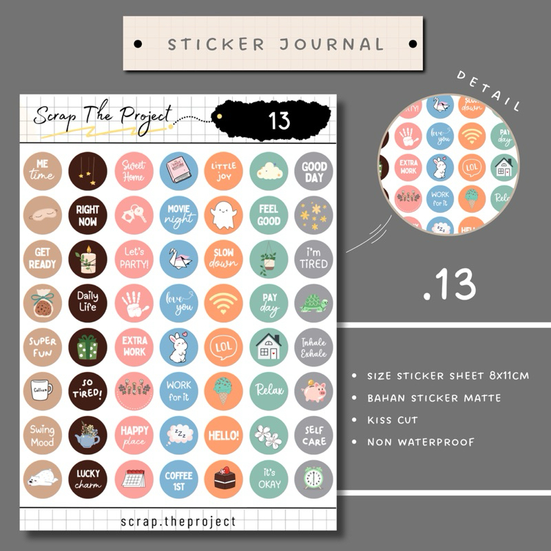 

STICKER PLANNER JOURNAL / DAILY LIFE CIRCLE STICKER / STP - 13