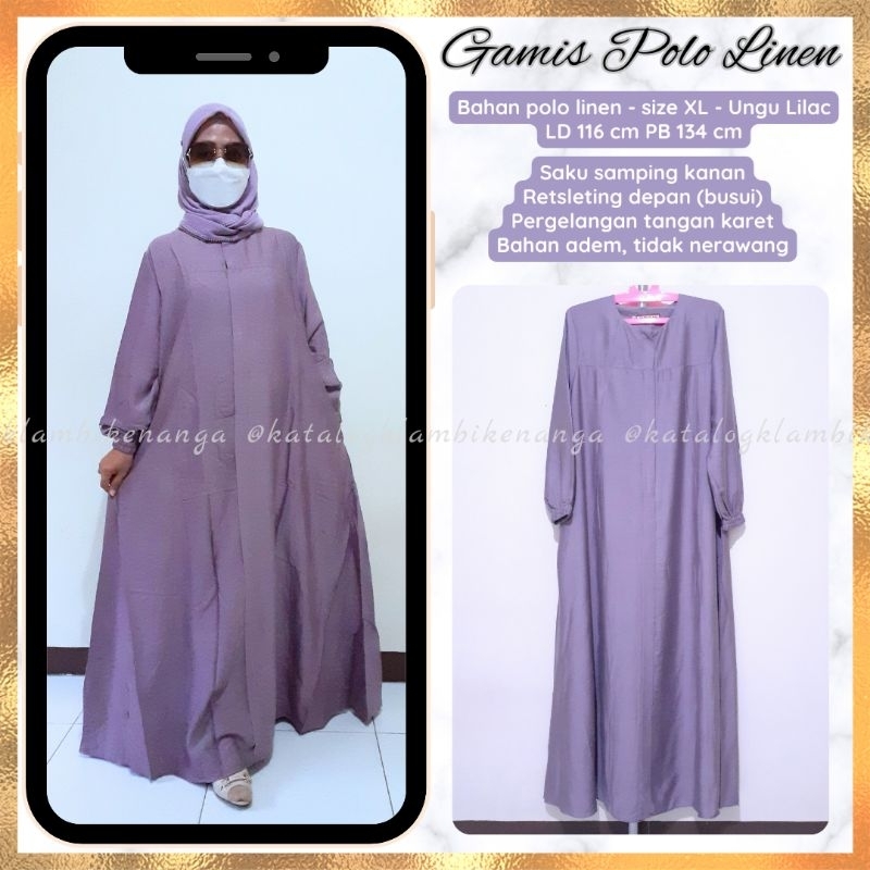 KK Gamis Dress Polo Linen Premium