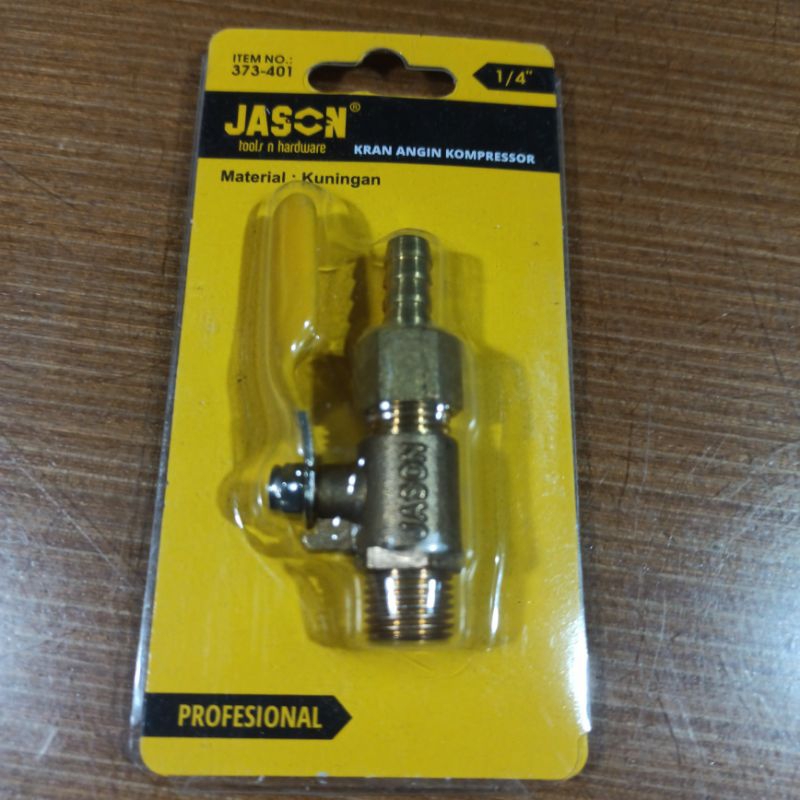 Kran 1/4 JASON Kompresor Cucian Kuningan