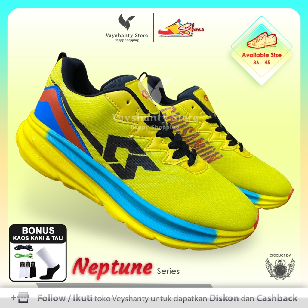 [VEYSHANTY] Sepatu Pria Wanita CS Neptune Premium Quality - Warna Kuning | Casual | Sport | Fashion 