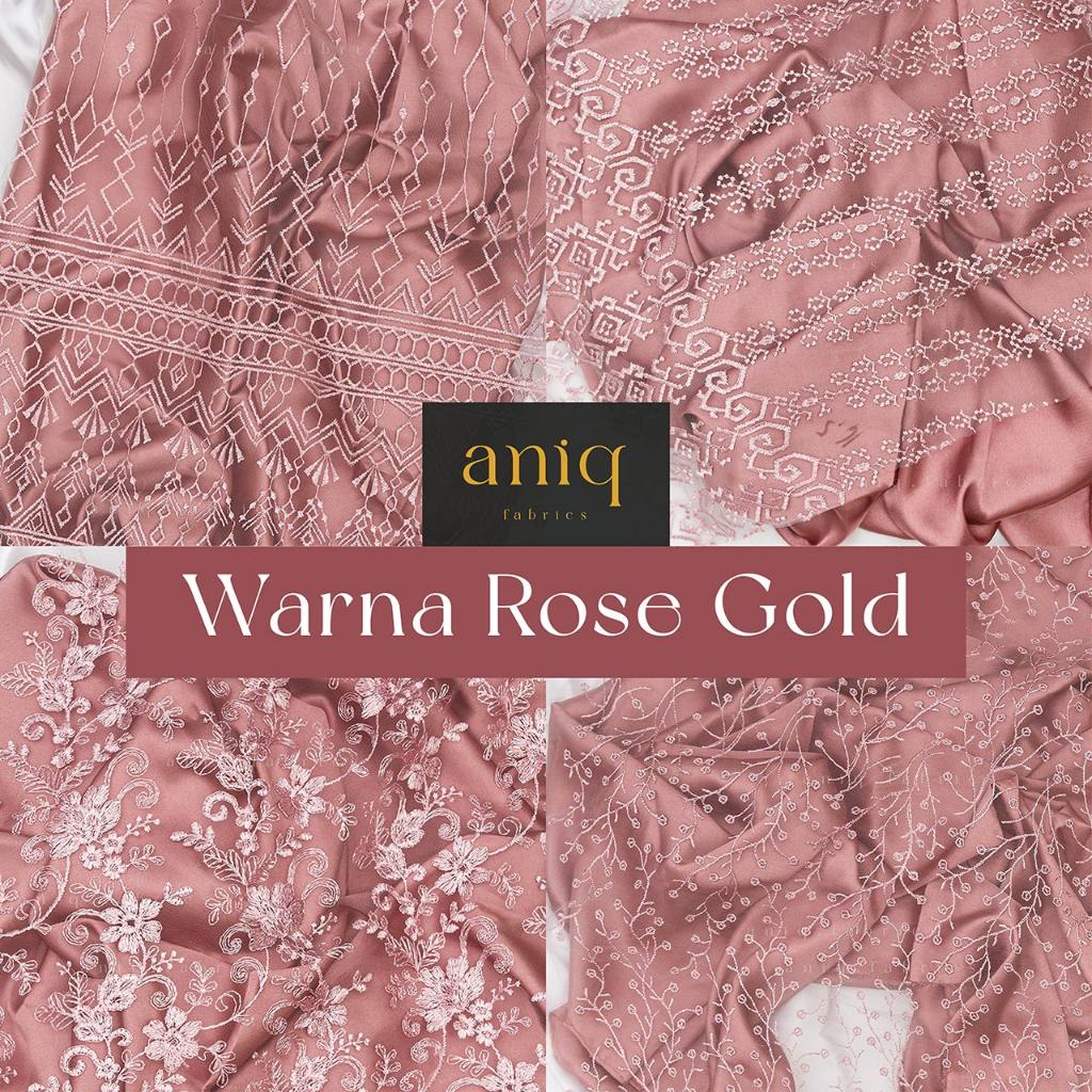 Kain Bridesmaid Paket Bahan Bridesmaid / Seragam Keluarga Pernikahan Brokat Satin - Warna Rose Gold