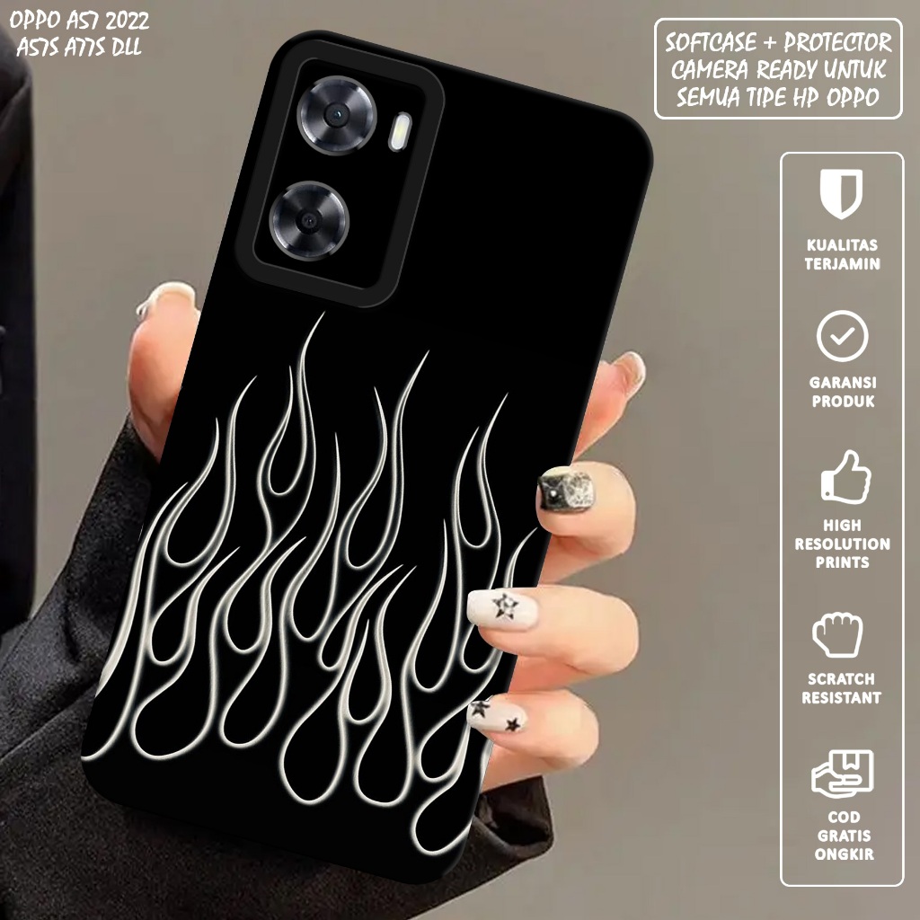 CASE OPPO A57 A57S A77S - Casing Hp Oppo A57 A57S A77S - Softcase Oppo A57 A57S A77S Motif (FIRE) Ca