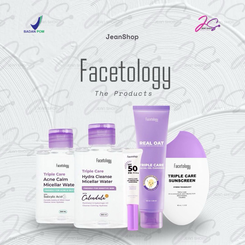 FACETOLOGY TRIPLE SUNSCREEN KRIM PENCERAH WAJAH | FaceWash | Face Wash | for Oily Acne