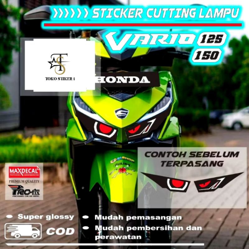 STIKER VARIASI LAMPU MATA SAJA MOTOR VARIO 125 150 2017