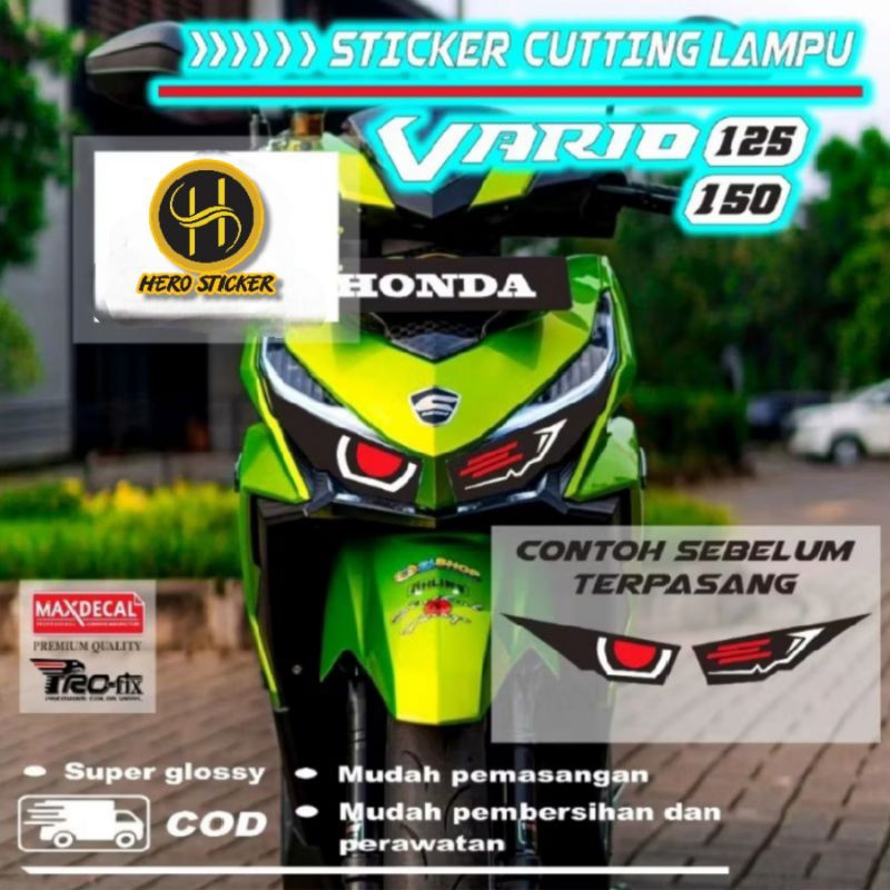 STIKER VARIASI LAMPU MATA SAJA MOTOR VARIO 125 150 2017