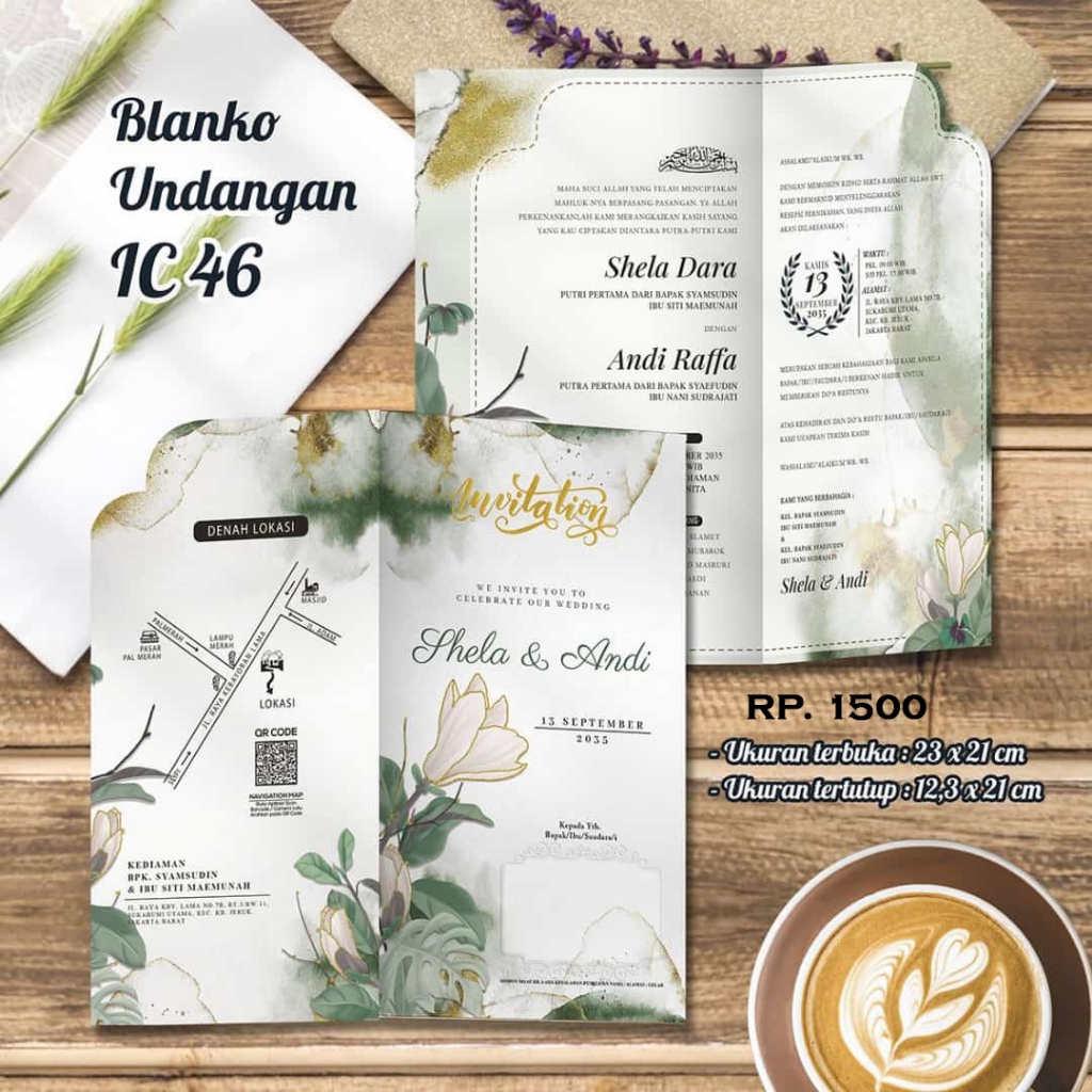 Cetak Undangan Blangko Pernikahan terjangkau IC 46