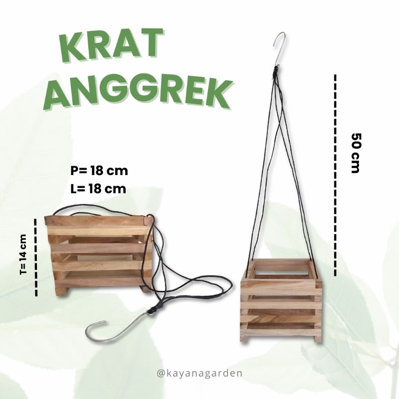 Pot Anggrek Kayu Jati / Krat Anggrek / Pot Gantung Kayu Pot Anggrek Pot Bunga Pot Tanaman Pot Kayu