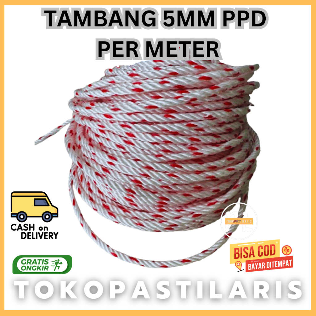 

TALI TAMBANG 5MM (ECERAN) TALI 5MM / TAMPAR 5MM / TALI PPD 5MM / TAMBANG MOBIL / TALI TRUK 5MM