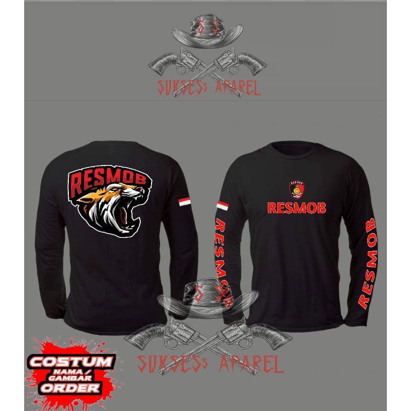 kaos team resmob lengan panjang/kaos pria resmob/polri