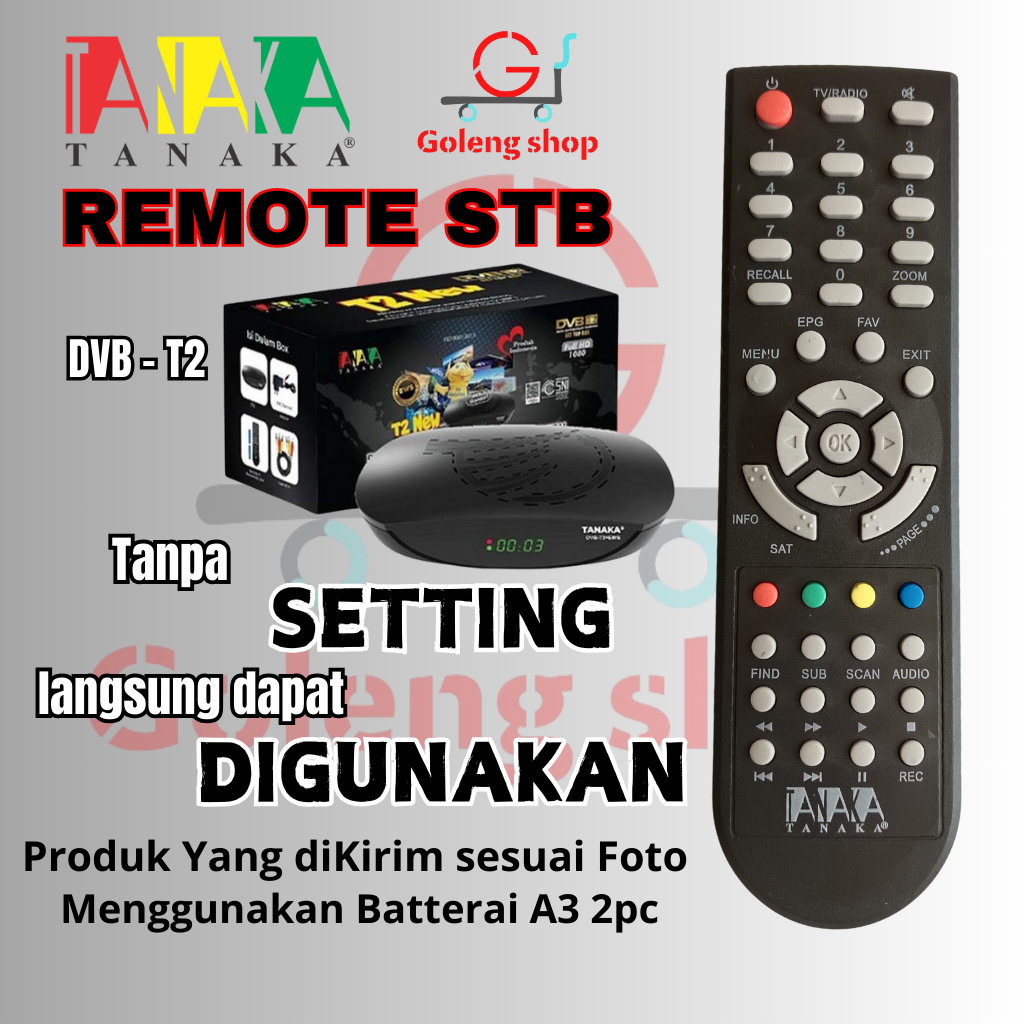 REMOTE SET TOP BOX DVB-T2 TANAKA HD REMOT STB TANAKA