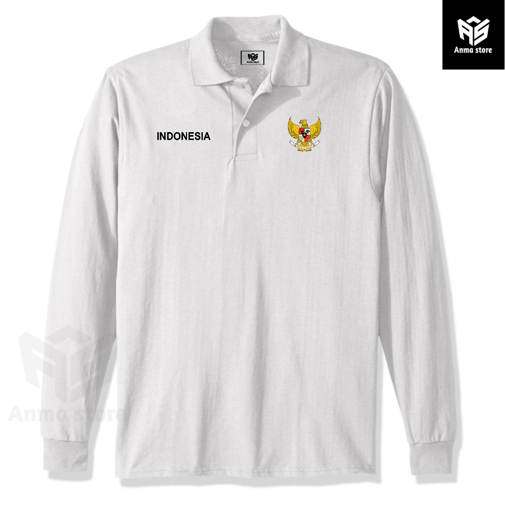 Kaos Kerah Polo shirt Lengan Panjang Indonesia Garuda