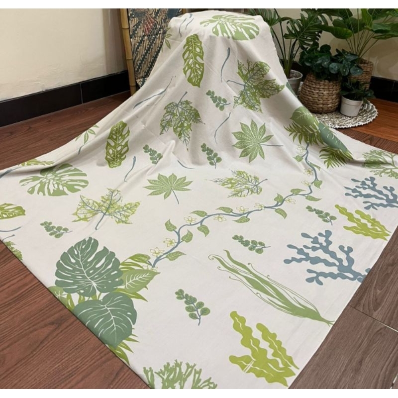 TERMURAH KAIN BATIK SOLO ECOPRINT DAUN PUTIH C215