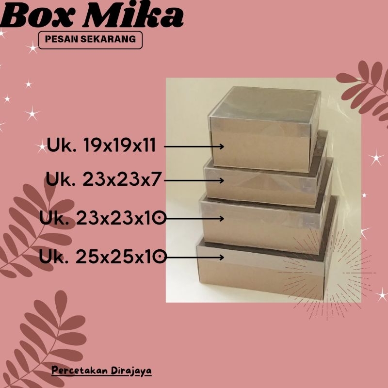 Box Kardus Tutup Mika/Box Tutup Mika/Box Kardus/Box Makanan/Box Packaging