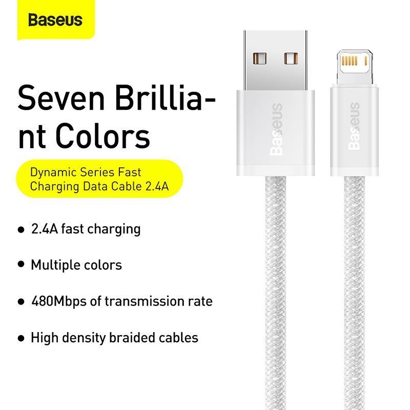 Baseus Kabel Data Dynamic Cable USB to Lightning 2.4A 1M & 2M Fast Charging for iPhone