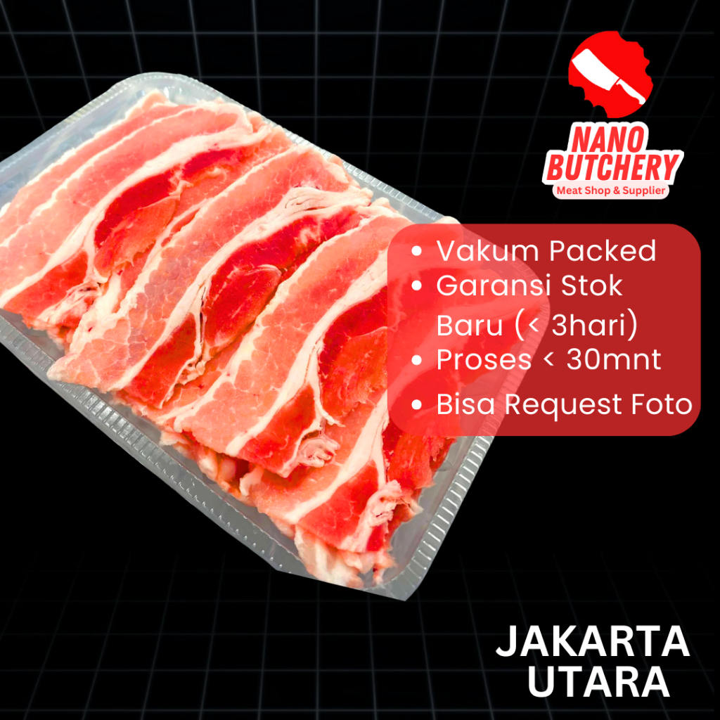 

Daging Samcan Babi Slice / Pork Belly Slice (No Skin)