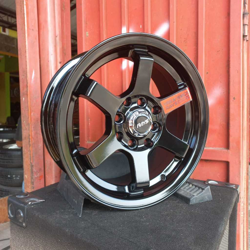 1 SET VELG TE37 SL BARU R14 H4 dbl vcd 100/114 Lbr 6 ET 35 Wrn Hitam Metalik