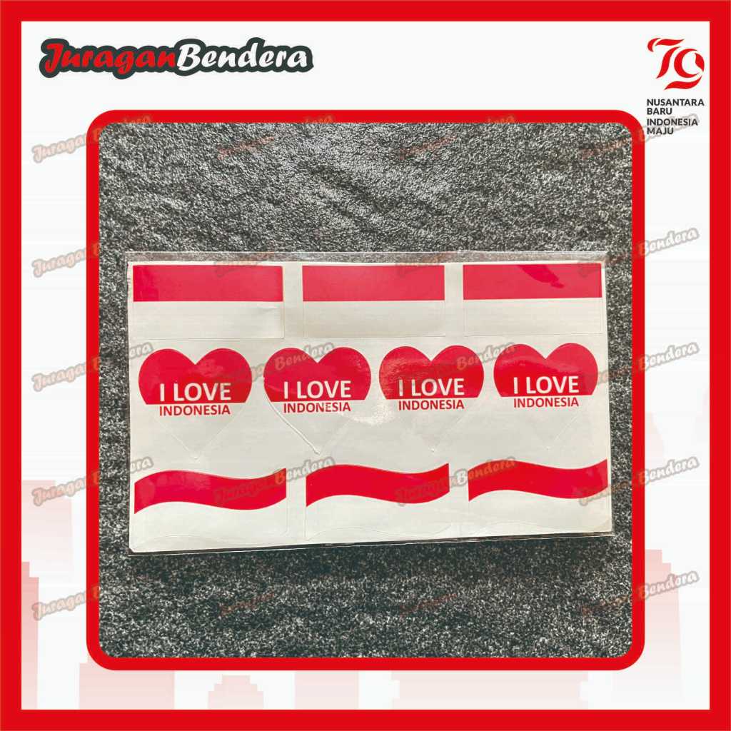 

Stiker Merah Putih / Stiker Indonesia isi 10stiker\stiker love