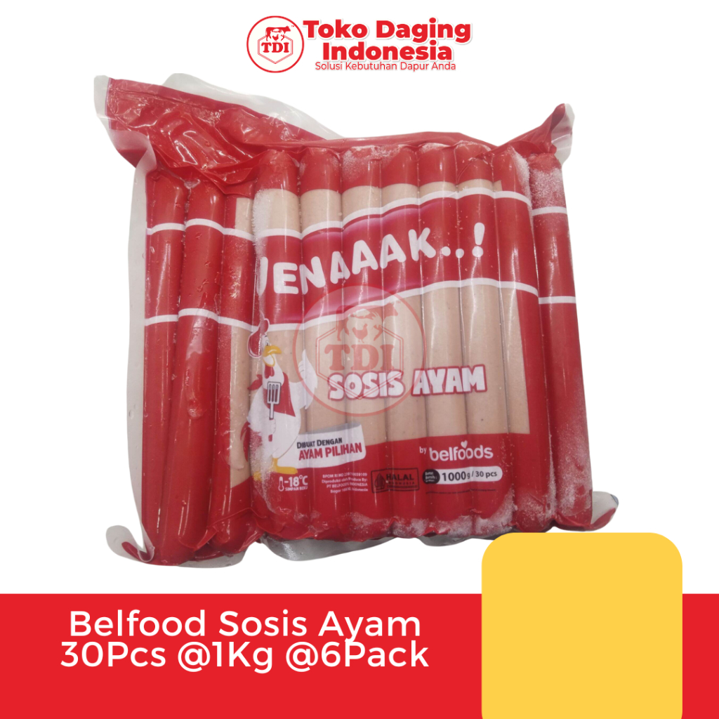 

Belfood Sosis Ayam 30Pcs @1Kg @6Pack