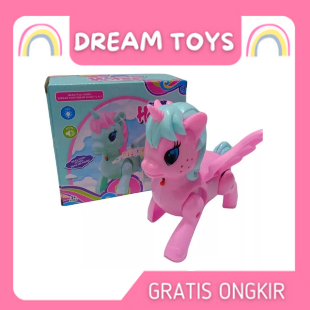 Mainan Kuda Poni Bisa Nyala Ada suaranya / Light & Sound Mainan Anak Little Horse 9926A
