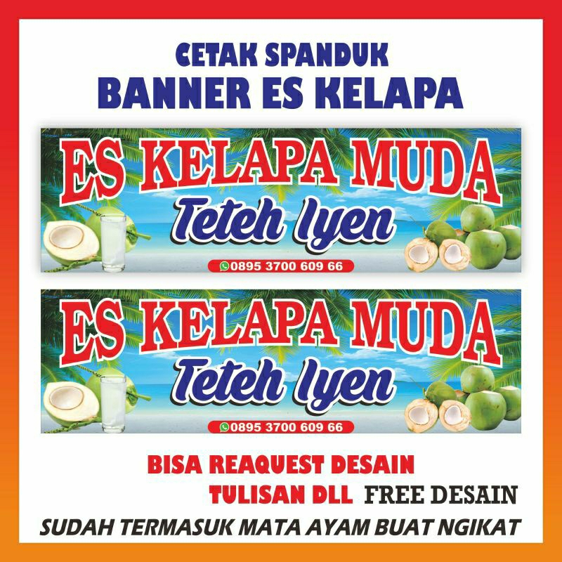 Cetak Banner Spanduk Es Kelapa Muda