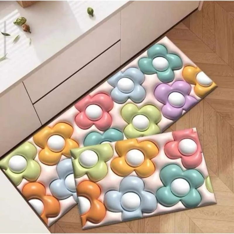Keset Dapur 2IN1 MINIMALIS Keset Dapur Panjang Anti Slip  Trendy Door Floor Mat