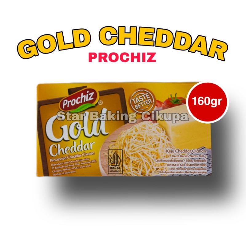 

PROCHIZ CHEDDAR GOLD 160 GRAM Prochiz Keju Cheddar Gold