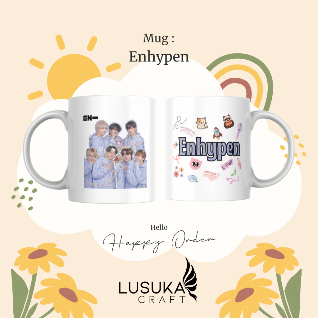 GIFT MUG ENHYPEN  GELAS  ENHYPEN  MUG KPOP KADO WISUDA KADO ULANG TAHUN LUSUKA CRAFT