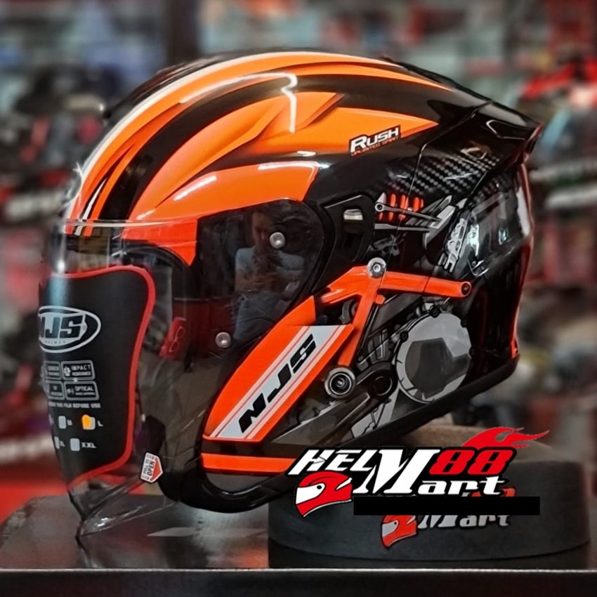 Helm NJS KAIROZ DV Motif RUSH MATRIX ZENITH Helm Half Face Double Visor KAIROZ RUSH