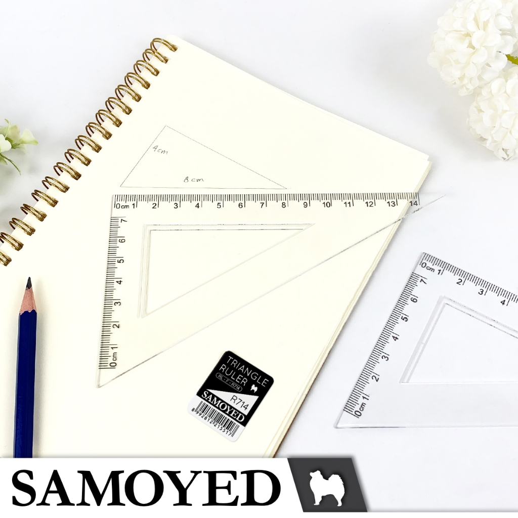 

SAMOYED RL-F Penggaris / Mistar Segitiga Transparan / Bening / Transparent / Clear Triangle / Triangular Ruler