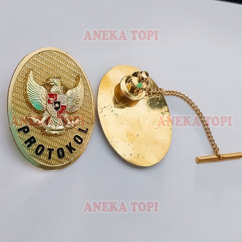 Pin Protokol Garuda Rantai Pin Bros Protokol Rantai Warna Gold - Aneka Topi