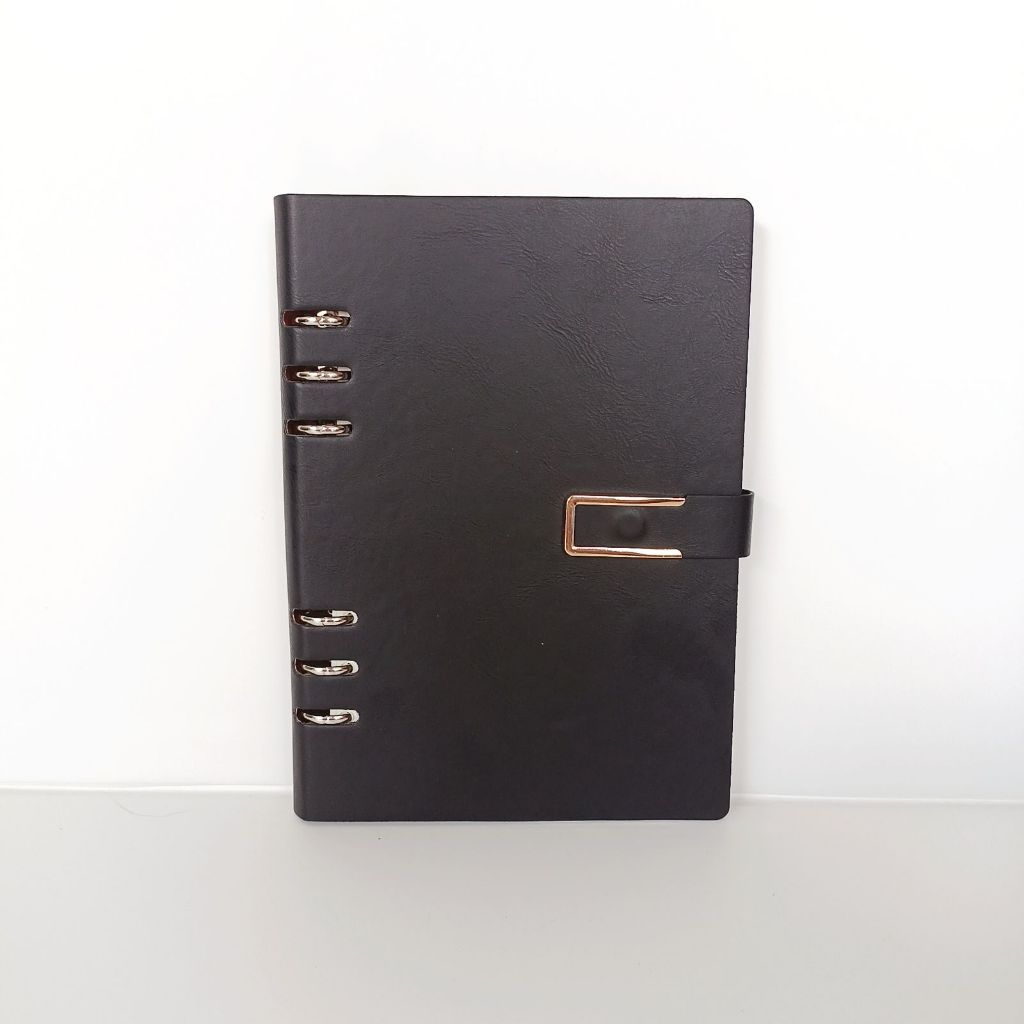 

mh [BISA CUSTOM] Binder Notebook Kulit Ukuran A5 Custom/ Buku Binder A5 Custom Logo