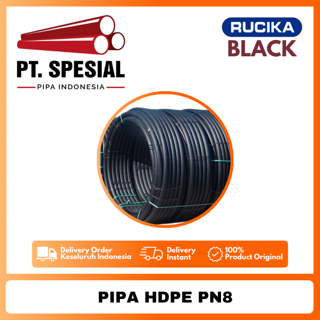 Pipa HDPE PN8 Rucika Roll 100 Meter - Per Roll - 10