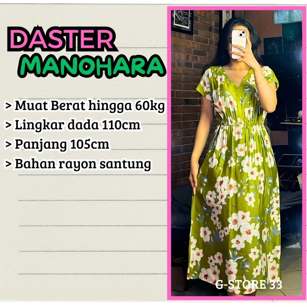 Daster Bali Manohara/Daster Remaja Kekinian/Daster Rayon/Daster Terbaru Murah/Daster Wanita Murah LD
