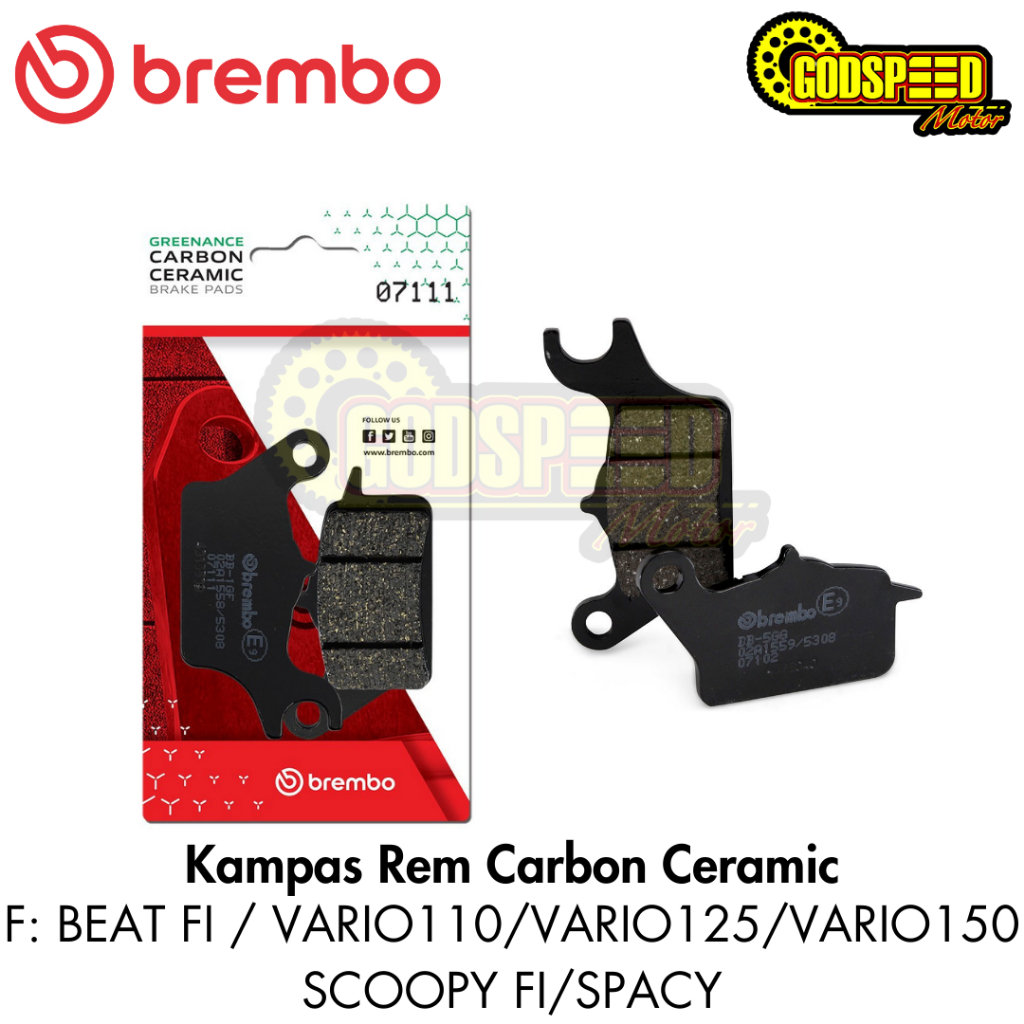 KAMPAS BREMBO RACING CARBON CERAMIC SINTER BEAT FI VARIO110 VARIO125 VARIO 150 SCOOPY FI SPACY ORIGI