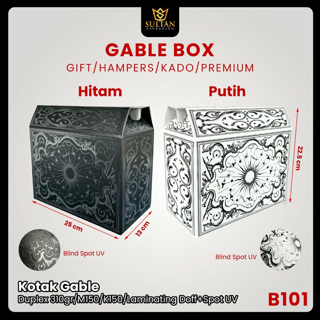 

Box Kado - Gable Box - Kotak Hadiah - Box Spot Uv - 25x13x22.5 - B101