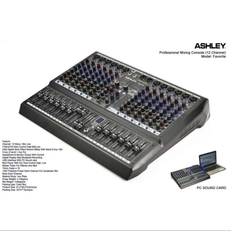 Mixer Audio Ashley Favorite 12 Channel Original TERBAIK